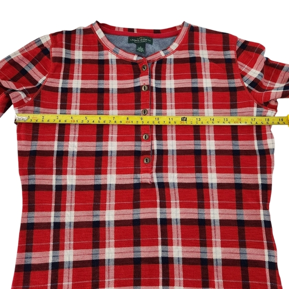 LAUREN JEANS CO. red plaid henley top small - Picture 7 of 10